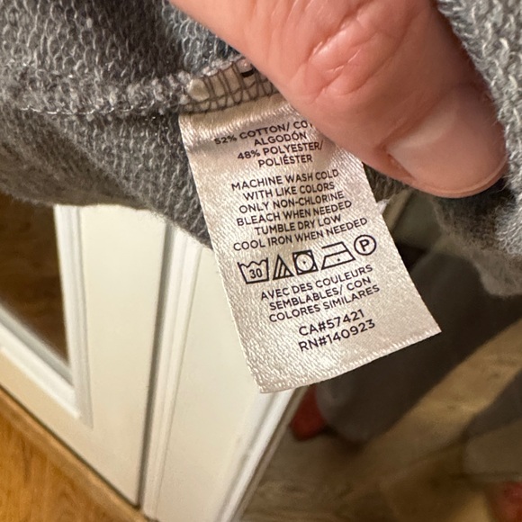 LOFT Heather Gray Long Sleeve Tiered Knit Dress size large - Picture 3 of 4